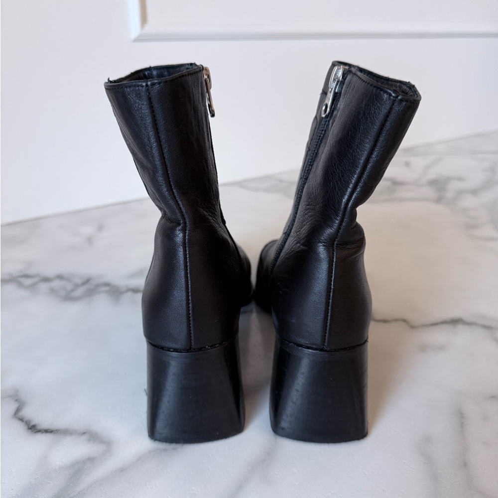 L’intervalle Black Leather Ankle Boot size 7 Grunge Goth Witchy Whimsigoth Boho - Picture 5 of 7